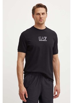 EA7 Emporio Armani t-shirt bawełniany kolor czarny z nadrukiem PJORZ.6DUT12 ze sklepu ANSWEAR.com w kategorii T-shirty męskie - zdjęcie 173815110