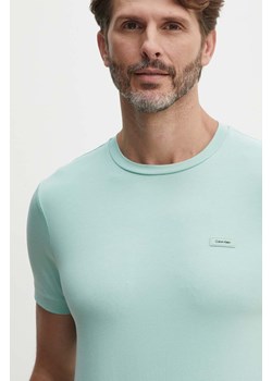 Calvin Klein t-shirt męski kolor zielony gładki ze sklepu ANSWEAR.com w kategorii T-shirty męskie - zdjęcie 173815241