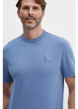 Polo Ralph Lauren t-shirt bawełniany męski kolor niebieski gładki 710936509 ze sklepu ANSWEAR.com w kategorii T-shirty męskie - zdjęcie 173815251
