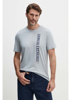 Armani Exchange t-shirt bawełniany męski kolor szary z nadrukiem ze sklepu ANSWEAR.com w kategorii T-shirty męskie - zdjęcie 173815260