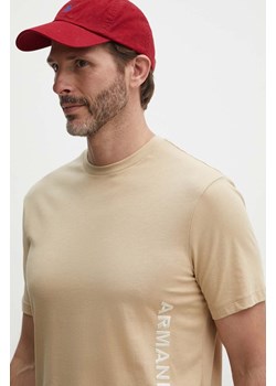 Armani Exchange t-shirt bawełniany męski kolor beżowy z aplikacją 3DZTHA ZJGEZ ze sklepu ANSWEAR.com w kategorii T-shirty męskie - zdjęcie 173815291