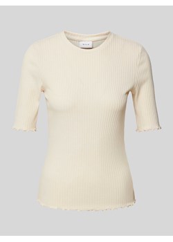 T-shirt z prążkowaniem model ‘ABENSI’ ze sklepu Peek&Cloppenburg  w kategorii Bluzki damskie - zdjęcie 173815914