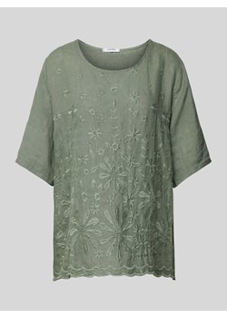 Bluzka lniana z fakturowanym wzorem model ‘La44ura’ ze sklepu Peek&Cloppenburg  w kategorii Bluzki damskie - zdjęcie 173815933