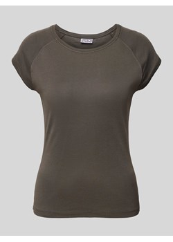T-shirt z prążkowanym okrągłym dekoltem ze sklepu Peek&Cloppenburg  w kategorii Bluzki damskie - zdjęcie 173815972