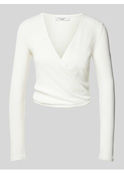 Bluzka z długim rękawem i prążkowaniem ze sklepu Peek&Cloppenburg  w kategorii Bluzki damskie - zdjęcie 173816072