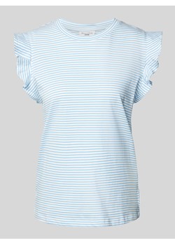 T-shirt z prążkowanym okrągłym dekoltem ze sklepu Peek&Cloppenburg  w kategorii Bluzki damskie - zdjęcie 173816112