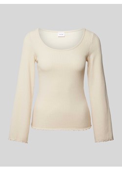 Bluzka z długim rękawem i efektem prążkowania model ‘ABENSI’ ze sklepu Peek&Cloppenburg  w kategorii Bluzki damskie - zdjęcie 173816133