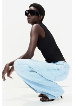 H & M - Dżersejowy top o strukturalnym splocie - Czarny ze sklepu H&M w kategorii Bluzki damskie - zdjęcie 173817012