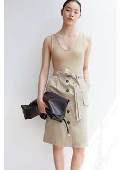 H & M - Prążkowane body thong - Beżowy ze sklepu H&M w kategorii Bluzki damskie - zdjęcie 173817030