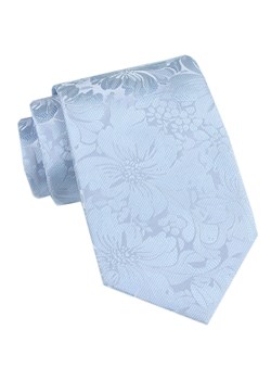 Klasyczny, Szeroki Krawat Męski CHATTIER - Błękitny, Faktura w Kwiaty KRCH1385 ze sklepu JegoSzafa.pl w kategorii Krawaty - zdjęcie 173820090