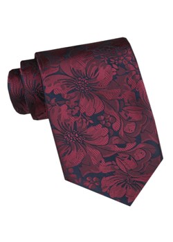 Klasyczny, Szeroki Krawat Męski CHATTIER - Bordo, Kwiaty KRCH1390 ze sklepu JegoSzafa.pl w kategorii Krawaty - zdjęcie 173820092