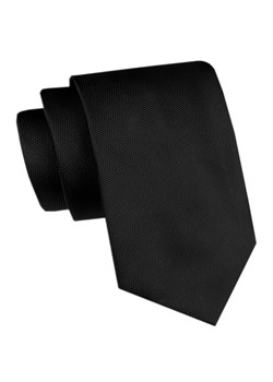 Klasyczny, Szeroki Krawat Męski CHATTIER - Jednokolorowy, Czarny KRCH1394 ze sklepu JegoSzafa.pl w kategorii Krawaty - zdjęcie 173820102