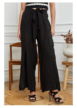 Fleur de Lin Lniane spodnie w kolorze czarnym ze sklepu Limango Polska w kategorii Spodnie damskie - zdjęcie 173824870