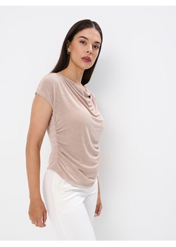 Mohito - Beżowa bluzka z marszczeniami - beżowy ze sklepu Mohito w kategorii Bluzki damskie - zdjęcie 173825393