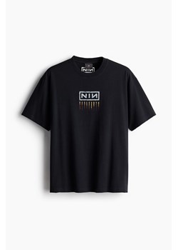 H & M - T-shirt z nadrukiem Loose Fit - Czarny ze sklepu H&M w kategorii Bluzki damskie - zdjęcie 173827374