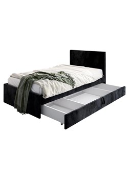 Czarne łóżko welwetowe z pojemnikiem na pościel Sorento 8X - 3 rozmiary ze sklepu Edinos.pl w kategorii Łóżka i materace - zdjęcie 173829374