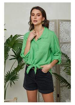 Lin Passion Lniana koszula w kolorze zielonym ze sklepu Limango Polska w kategorii Koszule damskie - zdjęcie 173830301