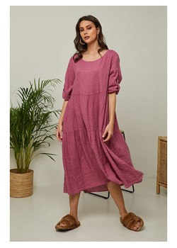 Joséfine Lniana sukienka &quot;Lantana&quot; w kolorze różowym ze sklepu Limango Polska w kategorii Sukienki - zdjęcie 173830371
