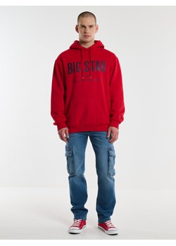 Bluza męska z kapturem czerwona Ashlyno 603 ze sklepu Big Star w kategorii Bluzy męskie - zdjęcie 173831201