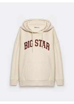Bluza damska z kapturem z logo BIG STAR beżowa Rubialsa 103 ze sklepu Big Star w kategorii Bluzy damskie - zdjęcie 173831233