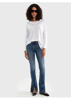 Lniana bluzka damska z koronką biała Yara 101 ze sklepu Big Star w kategorii Bluzki damskie - zdjęcie 173831290