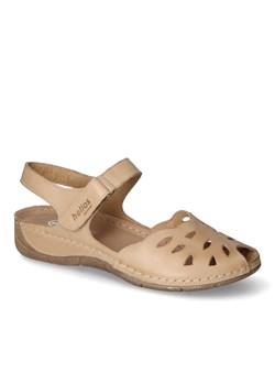 Eleganckie Beżowe Sandały Helios 4011 Nubukowe Na Koturnie Helios 4011 J.Beż 13 ze sklepu Arturo-obuwie w kategorii Sandały damskie - zdjęcie 173831704