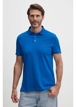 Tommy Hilfiger polo męski kolor niebieski wzorzysty ze sklepu ANSWEAR.com w kategorii T-shirty męskie - zdjęcie 173831924