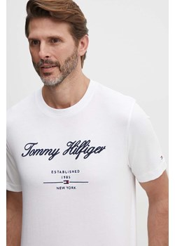 Tommy Hilfiger t-shirt bawełniany męski kolor biały z aplikacją MW0MW33691 ze sklepu ANSWEAR.com w kategorii T-shirty męskie - zdjęcie 173832380