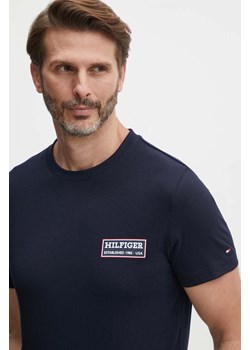 Tommy Hilfiger t-shirt bawełniany męski kolor granatowy z nadrukiem MW0MW35465 ze sklepu ANSWEAR.com w kategorii T-shirty męskie - zdjęcie 173832392