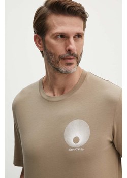 Marc O&apos;Polo t-shirt bawełniany męski kolor beżowy z nadrukiem 426201251468 ze sklepu ANSWEAR.com w kategorii T-shirty męskie - zdjęcie 173832440