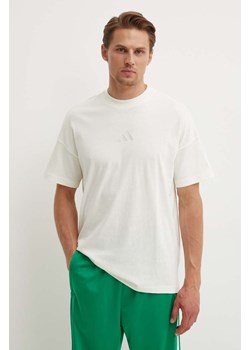 adidas t-shirt bawełniany All SZN męski kolor beżowy gładki IV5217 ze sklepu ANSWEAR.com w kategorii T-shirty męskie - zdjęcie 173832483