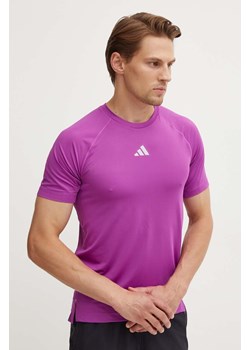 adidas Performance t-shirt treningowy Gym+ kolor fioletowy gładki IW8372 ze sklepu ANSWEAR.com w kategorii T-shirty męskie - zdjęcie 173832532