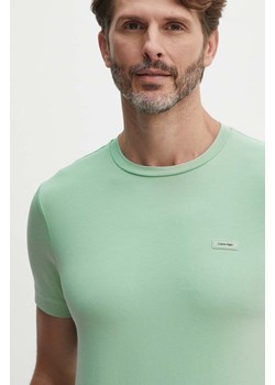 Calvin Klein t-shirt męski kolor zielony gładki ze sklepu ANSWEAR.com w kategorii T-shirty męskie - zdjęcie 173832653