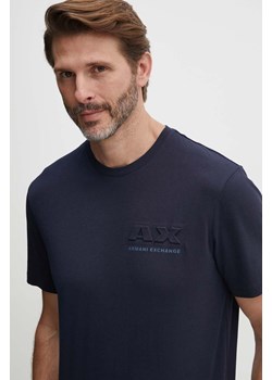 Armani Exchange t-shirt bawełniany męski kolor granatowy z nadrukiem 3DZTAG ZJ9TZ ze sklepu ANSWEAR.com w kategorii T-shirty męskie - zdjęcie 173832674
