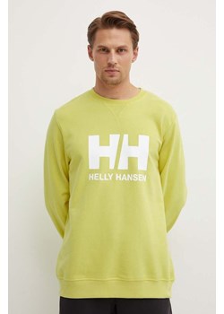 Helly Hansen bluza bawełniana męska kolor żółty z nadrukiem 34000-597 ze sklepu PRM w kategorii Bluzy męskie - zdjęcie 173833023