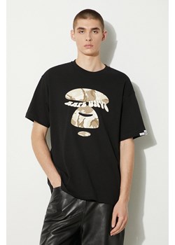 AAPE t-shirt bawełniany Basic Tee męski kolor czarny z nadrukiem AAPTEM1458XXM ze sklepu PRM w kategorii T-shirty męskie - zdjęcie 173833151