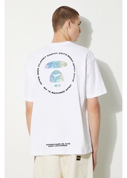 AAPE t-shirt bawełniany Basic Tee męski kolor biały z nadrukiem AAPTEM1457XXM ze sklepu PRM w kategorii T-shirty męskie - zdjęcie 173833153