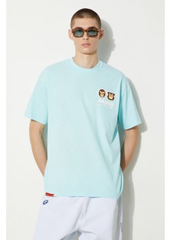AAPE t-shirt bawełniany Basic Tee męski kolor niebieski z nadrukiem AAPTEM1492XXM ze sklepu PRM w kategorii T-shirty męskie - zdjęcie 173833161
