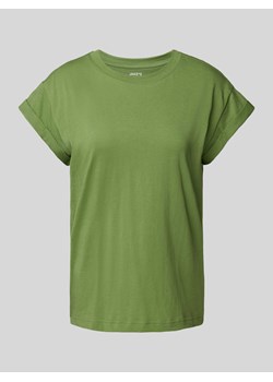 T-shirt z prążkowanym okrągłym dekoltem ze sklepu Peek&Cloppenburg  w kategorii Bluzki damskie - zdjęcie 173833430