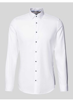 Koszula biznesowa o kroju super slim fit z tkaniny two-ply z kołnierzykiem typu kent ze sklepu Peek&Cloppenburg  w kategorii Koszule męskie - zdjęcie 173833652