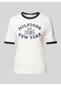 T-shirt z nadrukiem z logo model ‘VARSITY RINGER’ ze sklepu Peek&Cloppenburg  w kategorii Bluzki damskie - zdjęcie 173833740