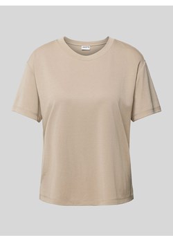 T-shirt z prążkowanym okrągłym dekoltem ze sklepu Peek&Cloppenburg  w kategorii Bluzki damskie - zdjęcie 173833793