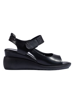 Wygodne czarne sandały na koturnie Sergio Leone ze sklepu ButyModne.pl w kategorii Sandały damskie - zdjęcie 173834431
