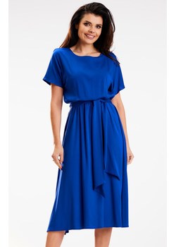 Zwiewna sukienka damska w kolorze niebieskim A576, Kolor niebieski, Rozmiar M, Awama ze sklepu Primodo w kategorii Sukienki - zdjęcie 173834822
