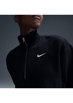 Damska bluza dresowa o skróconym kroju z zamkiem 1/2 Nike Sportswear Phoenix Fleece - Czerń ze sklepu Nike poland w kategorii Bluzy damskie - zdjęcie 173836871