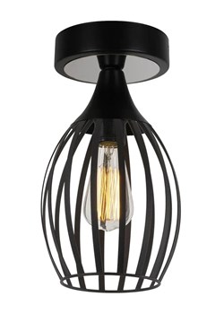Czarna lampa sufitowa z drucianym kloszem - S725-Nerda ze sklepu Edinos.pl w kategorii Lampy sufitowe - zdjęcie 173837594