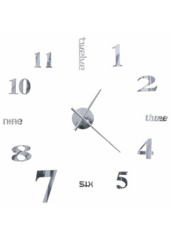 Srebrny zegar ścienny 100 cm - Roraz 4X ze sklepu Edinos.pl w kategorii Zegary - zdjęcie 173837971