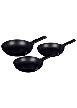 Komplet 3 tytanowych patelni na indukcję połysk T5-R81 ze sklepu Edinos.pl w kategorii Naczynia - zdjęcie 173837974