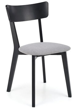 Drewniane krzesło tapicerowane czarny + szary - Orot ze sklepu Edinos.pl w kategorii Krzesła - zdjęcie 173838000