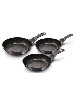 Komplet 3 patelni granitowych na każdy typ kuchenki D6-T95 ze sklepu Edinos.pl w kategorii Naczynia - zdjęcie 173838291